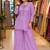 Lavender silk blend embroidered palazzo set