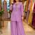 Lavender silk blend embroidered palazzo set