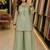 Light-green silk blend embroidered palazzo set