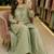 Light-green silk blend embroidered palazzo set