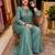Sea-green silk blend embroidered palazzo set