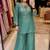 Sea-green silk blend embroidered palazzo set