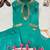 Sea-green silk blend embroidered palazzo set