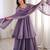 Purple silk blend woven anarkali set