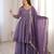 Purple silk blend woven anarkali set