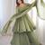 Green silk blend embroidered anarkali set