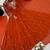 Orange faux georgette embroidered flared gown set