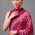 Pink printed satin saree with blouse
