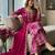 Rani-pink silk blend embroidered sharara set