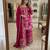 Rani-pink silk blend embroidered sharara set