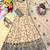 Beige faux georgette embroidered flared gown set