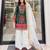 Dark-green cotton poly embroidered palazzo set