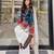 Teal-blue cotton poly embroidered palazzo set