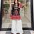 Black cotton poly embroidered palazzo set