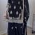 Black silk blend embroidered palazzo set