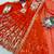 Orange faux georgette embroidered flared gown set