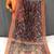 brown color kalamkari prints contrast pallu cotton blend saree