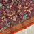 brown color kalamkari prints contrast pallu cotton blend saree