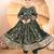 Dark-green georgette embroidered anarkali set