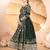 Dark-green georgette embroidered anarkali set