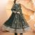 Dark-green georgette embroidered anarkali set