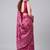 Pink printed satin saree with blouse