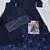 Dark-blue faux georgette embroidered palazzo set