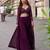 Wine faux georgette embroidered palazzo set