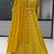 Yellow georgette embroidered flared gown set