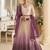 Multicolor georgette embroidered flared gown set