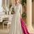 Off-white georgette embroidered flared gown set