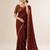 Wine bandhani print chiffon saree with unstitch blouse