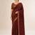 Wine bandhani print chiffon saree with unstitch blouse