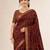 Wine bandhani print chiffon saree with unstitch blouse