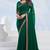 Green georgette designer border saree with unstitch blouse