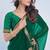 Green georgette designer border saree with unstitch blouse