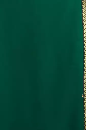 Green georgette designer border saree with unstitch blouse