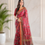 maroon color kalamkari prints contrast pallu cotton blend saree