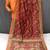maroon color kalamkari prints contrast pallu cotton blend saree