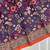 purple color kalamkari prints contrast pallu cotton blend saree