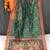 sea green color kalamkari prints contrast pallu cotton blend saree