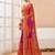 Women's orange bandhani print chiffon bandhej style saree with matching blouse