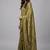 Green printed satin saree with blouse