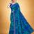 Women's blue chiffon geomatric print chiffon saree with blouse