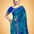 Women's blue chiffon geomatric print chiffon saree with blouse