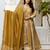 mustard color embroidery work silk blend salwar suit