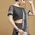 Women's black chiffon geomatric print chiffon saree with blouse