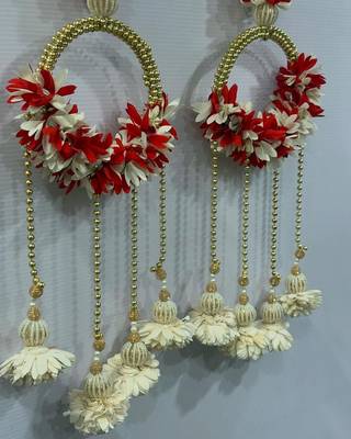 handmade fabric flower ring door hanging decorative hanging decor (pack of 2) 1