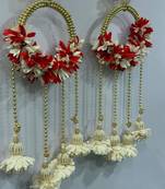 handmade fabric flower ring door hanging decorative hanging decor (pack of 2)