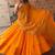 Orange Color Printed Embroidery Work Georgette Navratri Lehenga choli set